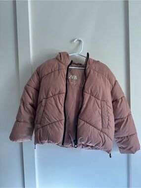 Zara girls Dusty Rose Puffer Jacket